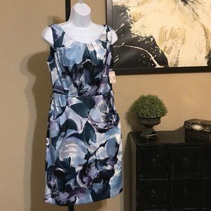 Dressbarn Blue Floral Print Dress 8